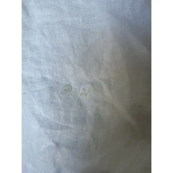 Porter and Ash Shirt Womens L White 100% Linen Hawaiian Camp Button Up Beach - Picture 4 of 10